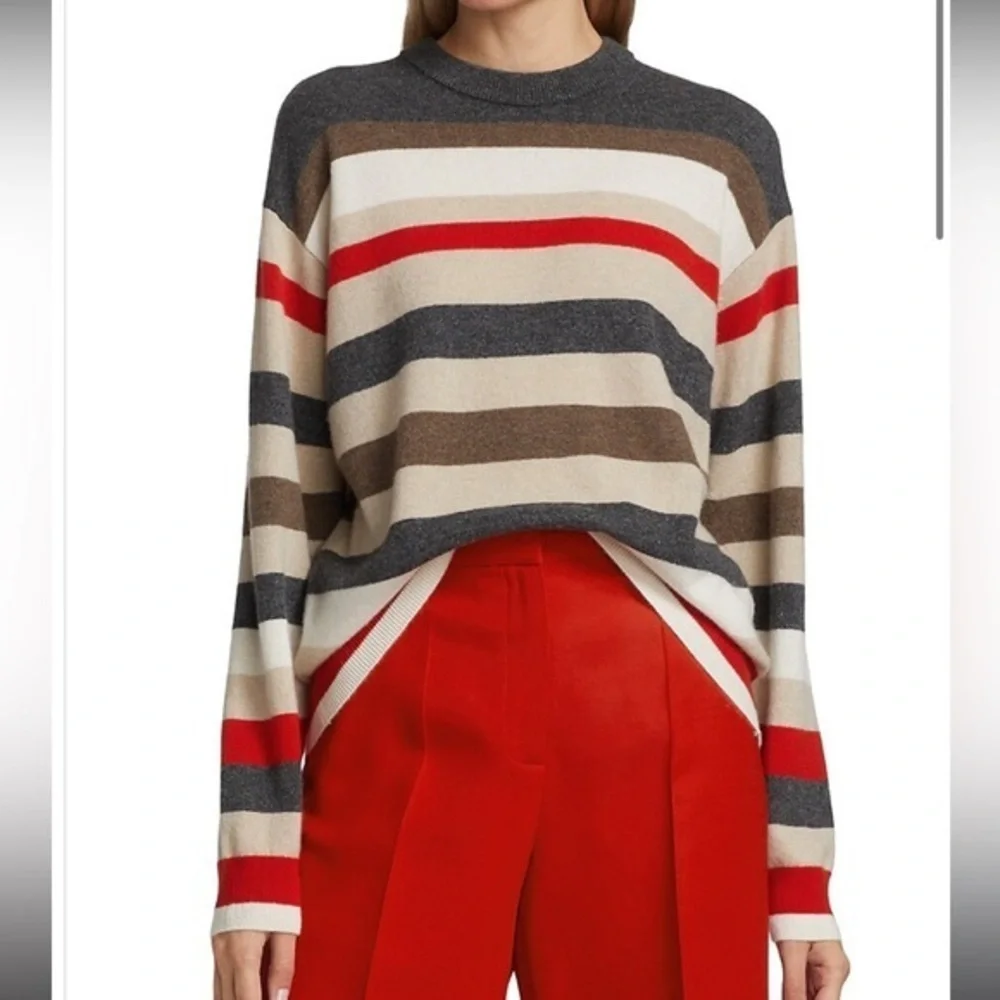 Lafayette 148 New York Nautical Cashmere Striped Sweater Size S